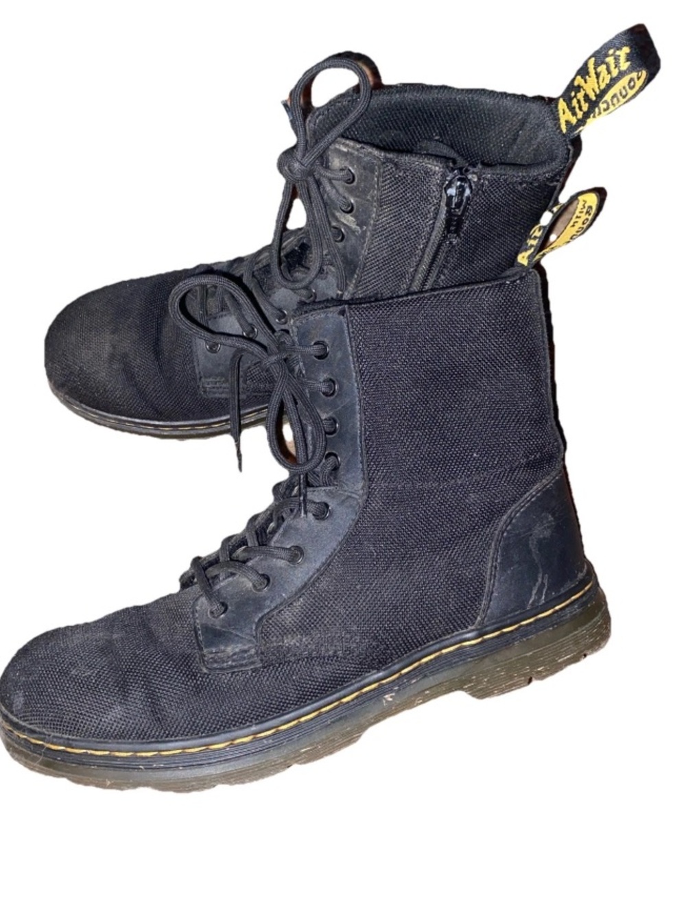 Dr. Martens Combs J Side Zip Black Combat Lace-Up Ankle Boots size 5